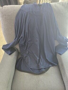 Tangerine Deep Navy Drawstring Neck Pullover